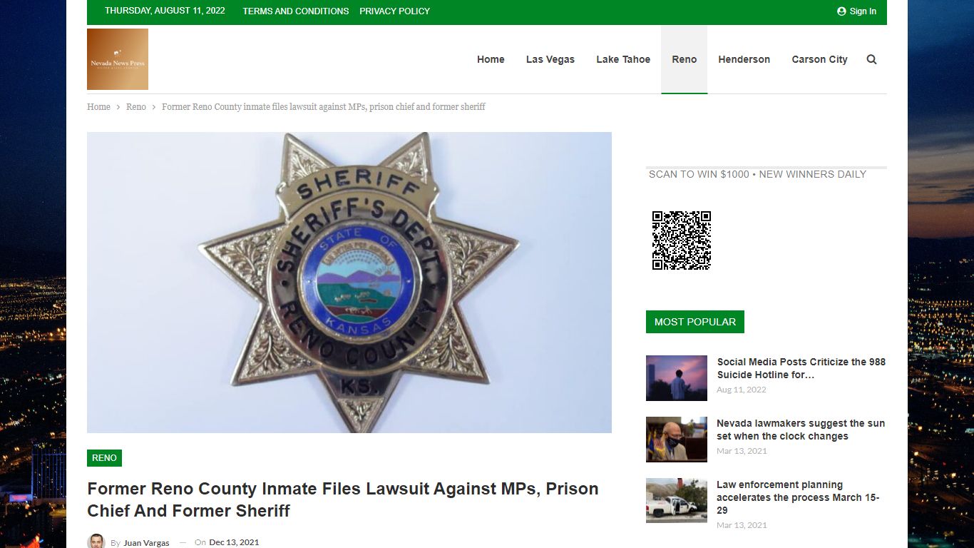 Former Reno County inmate files lawsuit against MPs ...